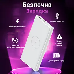 Повербанк Xiaomi UR503 10000 mAh з бездротовою зарядкою USB-С/USB-A - мініатюра 6