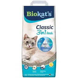 Наповнювач для котячого туалету Biokats Classic Fresh 3in1 Cotton Blossom бентонітовий 10 кг (арт.613413/617220)