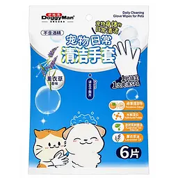 Серветки-Рукавички DoggyMan Cleaning Glove Wipes Доггімен вологі для шерсті собак і котів, 6 шт
