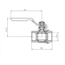 Кран кульовий Ггв Koer Extreme KE.214-15 - 1/2" FF ручка "важіль" червона KR5744 - мініатюра 4