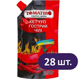 Кетчуп Томатіно Острый Чили 7 кг (28 шт. х 250 г)