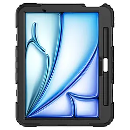 Протиударний захисний чохол для планшета Apple iPad Air 11 (2024)/Air 11 (2025)/Air 11 (2026), Panzer, чорний, силікон + полікарбонат, накладка з підставкою і ремінцем на плече, з посиленими кутами, 360°, ArmorStandart (ARM82526) - мініатюра 3