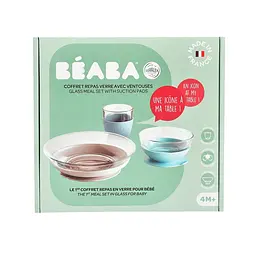 Набір скляного посуду Beaba, 3 предмета, блакитний (913486) - мініатюра 3