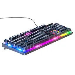 Комплект провідний KB+Mouse Hoco GM18, USB, RGB підсвічування, (Eng/Pyc), Black/White, Box - мініатюра 7