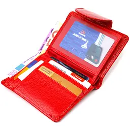 Лакований вертикальний жіночий гаманець з натуральної шкіри з тисненням під крокодила Canpellini 21681 червоний - мініатюра 6