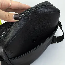 Сумка чоловіча чорна шкіряна Handycover S245 через плече - мініатюра 6
