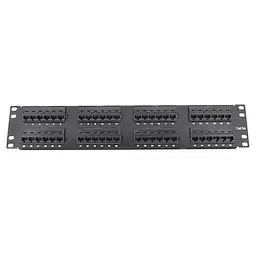 Патч-панель PiPo 48 портів UTP DUAL кат 5E 19" 2U неекранована чорна Q20 (73-00877) - мініатюра 1