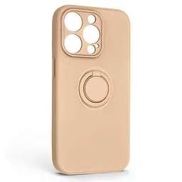 Силиконовый чехол для Apple iPhone 14 Pro, Icon Ring, пудровый, панель-накладка, с кольцом-подставкой на 360°, противоударный, возможность использования магнитных держателей, ArmorStandart (ARM68710)