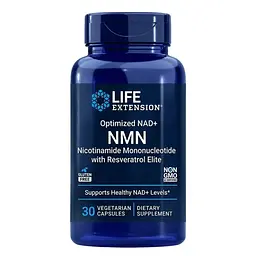 Нікотинамід з ресвератролом Life Extension NMN Nicotinamide Mononucleotide with Resveratrol Elite 30 вегетаріанських капсул