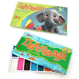 Пластилін LITTLE ARTIST 16 кольорів восковий, зі стеком, 320г