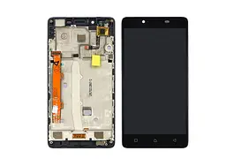 Дисплей для Lenovo A6000/A6010 з чорним тачскрином і корпусною рамкою