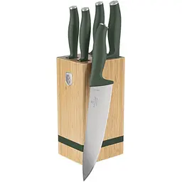 Набір ножів на дерев'яній підставці Berlinger Haus Matte Green Collection (BH-2751)