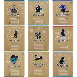 Зошит Yes набір учнівських Black cat набір 9 видів (767488) - мініатюра 1