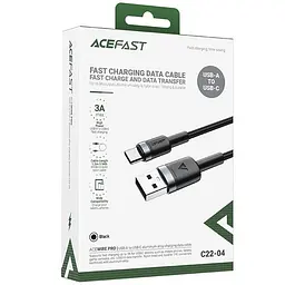 Дата кабель Acefast C22-04 USB to Type-C 60W (1.2m) Black - мініатюра 2
