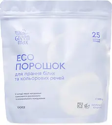 Еко порошок для прання білих та кольорових речей Green Max 1 кг Choice