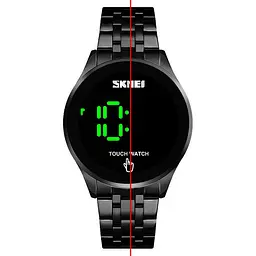 Чоловічий наручний світлодіодний годинник Skmei 1579 light (Чорний) - мініатюра 2