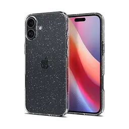 Чехол Spigen Liquid Crystal Glitter для iPhone 16 Crystal Quartz (ACS08192) + защитное стекло