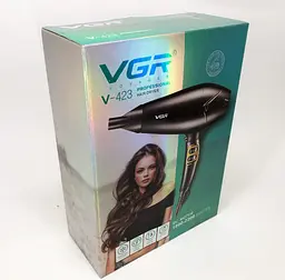 Електрофен VGR V-423 фен з іонізацією для сушіння укладання волосся з концентратором 2200 Вт Чорний - мініатюра 7