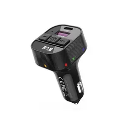 FM модулятор XO BCC17 Car Charger Smart Bluetooth Dual Port PD 30W Чорний (BCC17.black) - мініатюра 2