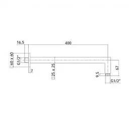 Верхній душ Paffoni Syncro Quadro 200x200xh8 мм із тримачем 400 мм black matt ZSOF075NO + ZSOF063NO, Чорний матовий - мініатюра 8