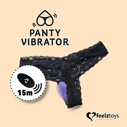 Вібратор в трусики FeelzToys Panty Vibrator Pink з пультом ДК, 6 режимів роботи, сумочка-чохол - мініатюра 3