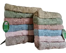 Набір турецьких махрових рушників Cestepe 50х90 6 штук + 70х140 6 штук Bamboo Zumrut Light - мініатюра 2