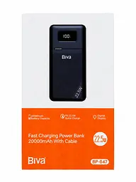 Портативна батарея BIVA BP-47 20000 mAh 10W Power Bank Black - мініатюра 2