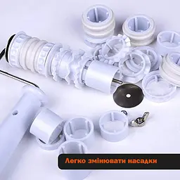 Валик для нарізки смуг та декору мастики марципана тіста кондитерський пластиковий зі змінними насадками 17 см, Kitchen Master Білий 85828 - мініатюра 7