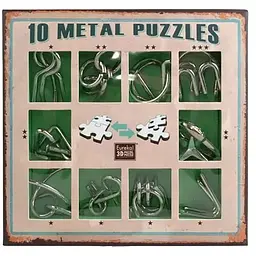 Набір головоломок Eureka 10 Metall Puzzles green 10 головоломок 3D Puzzle 473357