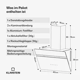 Витяжка Klarstein Alina 60 600 м³/год (10046568) - мініатюра 3