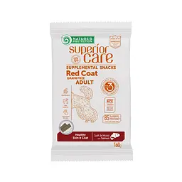 Беззернові ласощі для рудих собак Nature's Protection SC Red Coat Healthy Skin & Coat з лососем, 160 г
