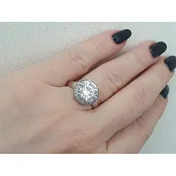 Срібне кільце Агні ДИВО з фіанітами. 1062/1Р-CZ 18 - мініатюра 2