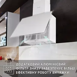 Витяжка декоративна похила Perfelli RIVA BIANCA - мініатюра 7
