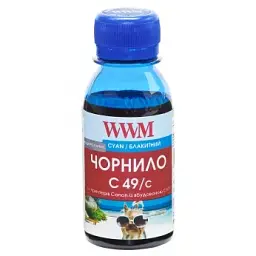 Чорнило WWM GI-490C для Canon Pixma G1400/2400/3400 100г Cyan водорозчинне (C49/C-2) - мініатюра 1