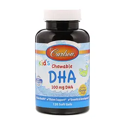 Жирні кислоти Carlson Риб'ячий жир (DHA) для Дітей, Смак Апельсина, Kid's Chewable (CAR-01571)