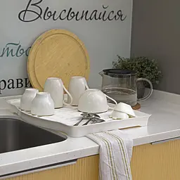 Сушарка для посуду МВМ My Home, білий (DR-01 WHITE) - мініатюра 5