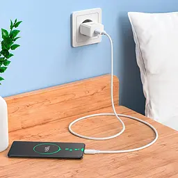 Адаптер мережевий HOCO Leisure Micro USB Cable single port charger C106A комплект зарядний білий - мініатюра 6