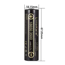 Акумулятор LiitoKala Lii-35A-JT 18650 3500 мАг літій-іонний Pointed Top - мініатюра 5