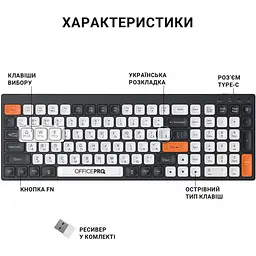 Клавіатура OfficePro бездротова (SK985BO) - мініатюра 10