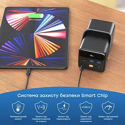 Повербанк 50000mAh Choetech B664 Deep Blue 65W PPS QC3.0 PD3.0 LED-ліхтар (43-00119) - мініатюра 7
