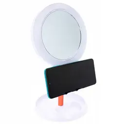 Дзеркало косметичне настільне із підставкою для телефона  LED підсвіткою Bailong BL-JG-003 - мініатюра 5