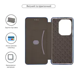Чехол-книжка для Infinix Note 50 4G, G-Case, синий, кожаный чехол-книжка из экокожи (PU) и TPU, с магнитом, с подставкой и вместительным кардхолдером, противоударный, защита всего корпуса, ArmorStandart (ARM84880) - мініатюра 3