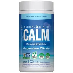 Вітамінно-мінеральний комплекс Natural Vitality Магній у порошку, 350 мг, без ароматизаторів, CALM, Magnesium Suppl (PTG00000)