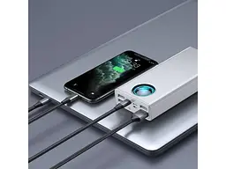Зовнішній акумулятор (Power Bank) BASEUS Amblight Digital Display Quick Charge 65W 30000mAh White (PPLG-A02) - мініатюра 9