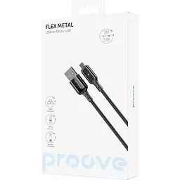 Кабель Proove Flex Metal USB-A to Micro-USB 2.4A 1m Black (CCFM20001301) [130333] - мініатюра 3