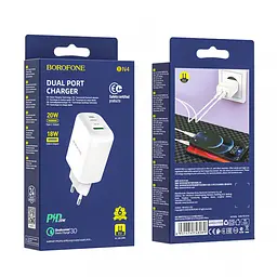 Зарядний пристрій блок швидкого заряджання Borofone BN4 Potential PD 20 W 2 USB QC 3.0