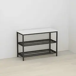 Банкетка універсальна Ferrum-decor Слайм 45x63x26 чорний ДСП Білий 16мм (FRD-104070)
