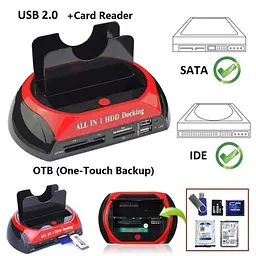 Док станція для HDD - зовнішня кишеня для жорстких дисків 2,5 - 3,5 дюйми з картридером Kkmoon 875 - мініатюра 2