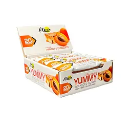 Батончик YUMMY Bar 36% no added sugar, 12*55 грам Абрикос - шоколад FitWin vit0001246 - мініатюра 1