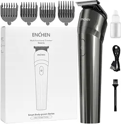 Тример Xiaomi Enchen Beardo, Black, для бороди/усів, 4 насадки, робота від акумулятора/мережі, індикатор зарядки - мініатюра 2